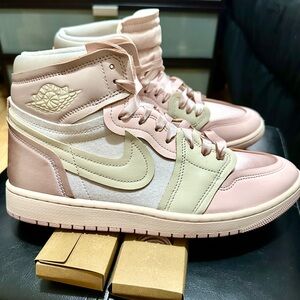 Jordan Women's Blush Pink and Cream Sneakers